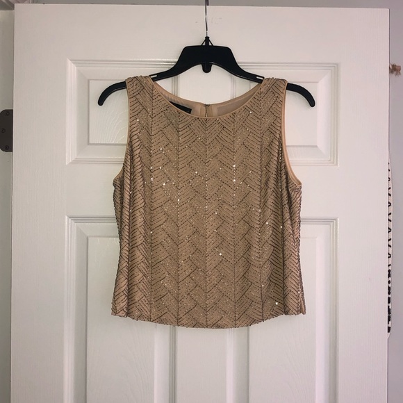 Tan Beaded 20s Blouse - Picture 3 of 4
